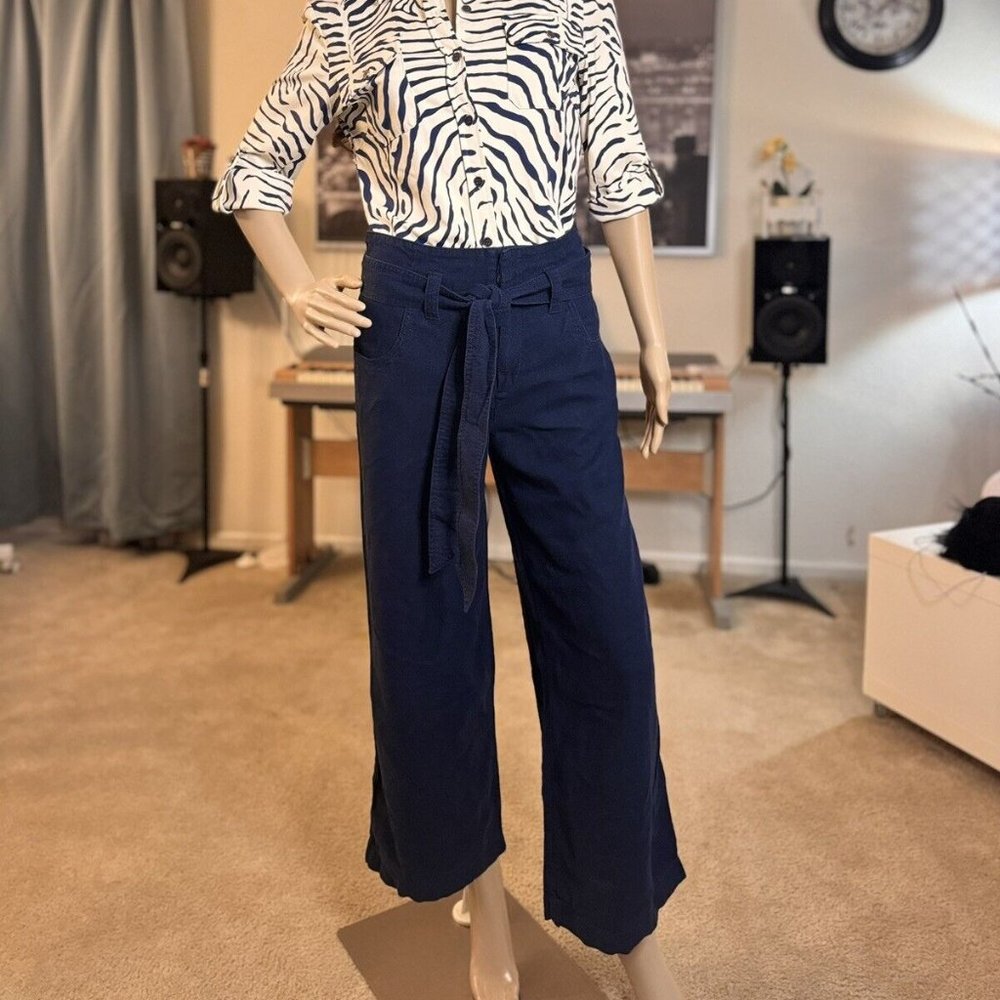 Gap blue wide leg pants with belt